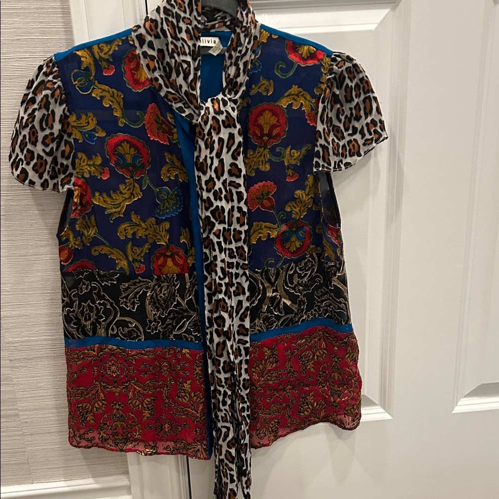Alice + Olivia Multicolor Patterned Blouse